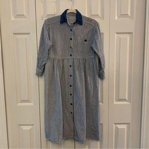 Studio 25 Vintage Blue striped Denim Dress